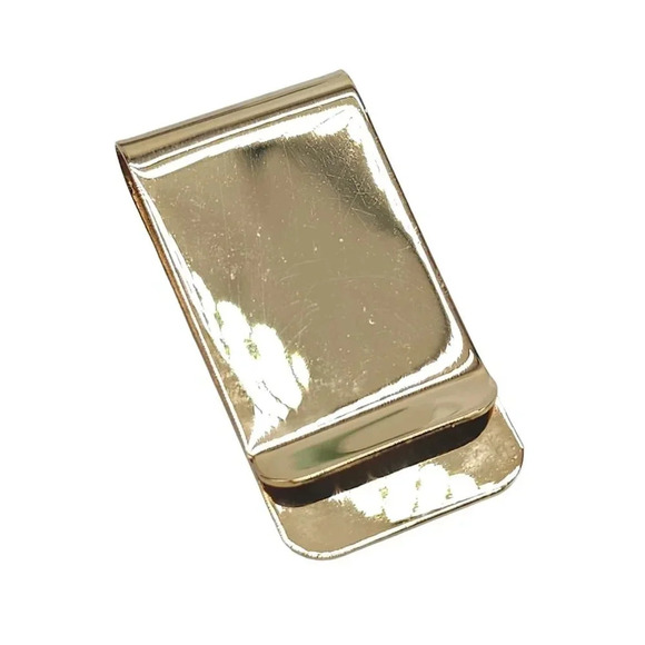Nautical Ship Glossy Gold Tone Money Clip Vintage New Old Stock - Picture 2 of 4